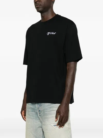 Off-white Script Logo Skate T-shirt In Black