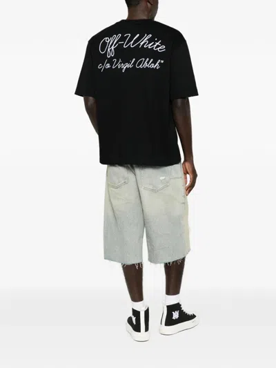 Off-white Script Logo Skate T-shirt In Black