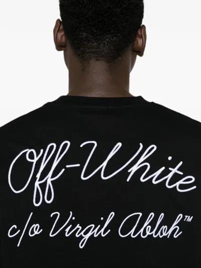 Off-white Script Logo Skate T-shirt In Black