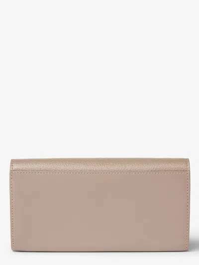 Fendi Ff Continental With Chain Dove Grey Leather Wallet In Neutral