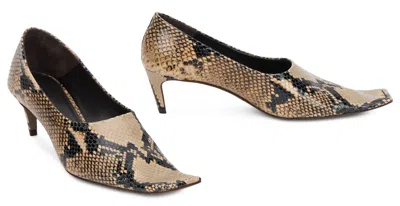 Khaite Marlene Snake-effect Leather Pumps In Animalier