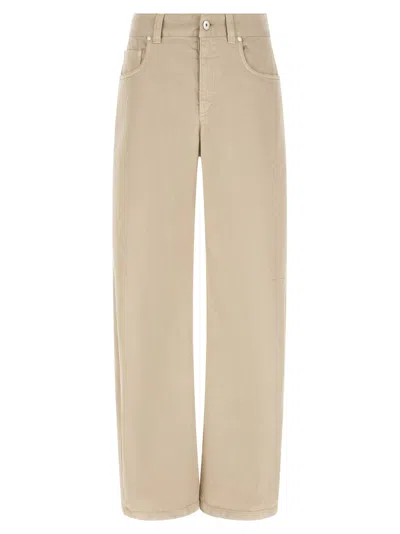 Brunello Cucinelli Multi-pocket Jeans In Beige