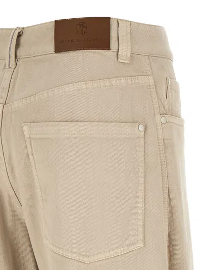 Brunello Cucinelli Multi-pocket Jeans In Beige
