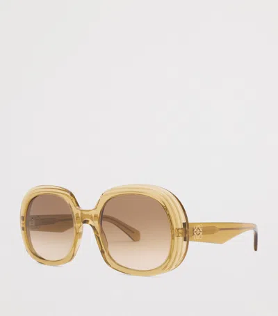 Loewe Square Steps Sunglasses In Red