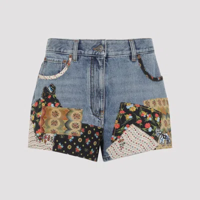 Valentino Patchwork Jeans With Embroidered-beads In Multi