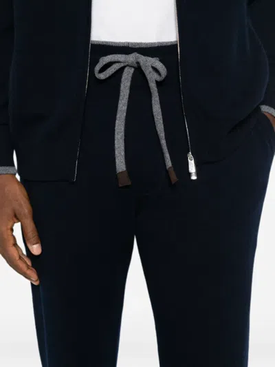 Fedeli Davis Drawstring Track Pants In Black