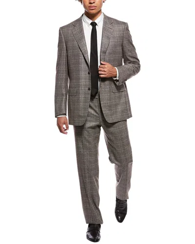 Canali 2pc Wool Suit In Brown