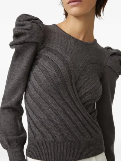 Violante Nessi Structured-shoulder Sweater In Gray