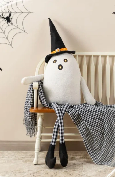 Glitzhome 5ft Halloween Lighted Fabric Ghost Shelf Sitter In White