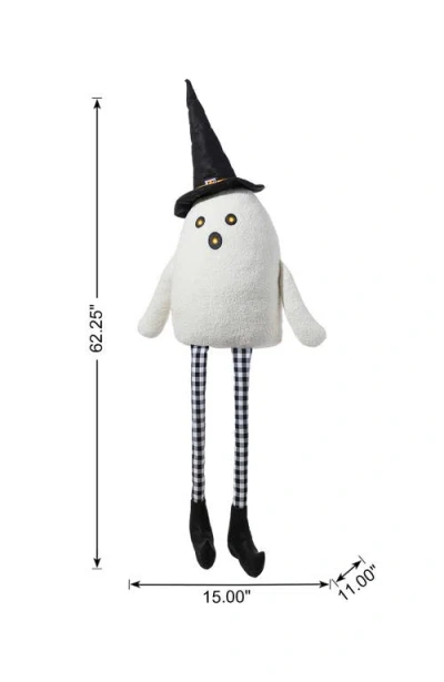 Glitzhome 5ft Halloween Lighted Fabric Ghost Shelf Sitter In White