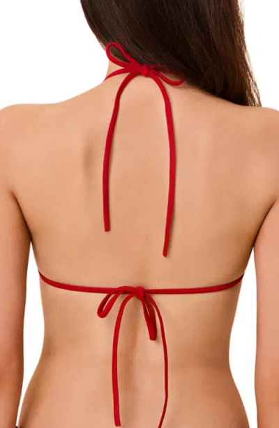 Solid & Striped The Iris Reversible Halter Triangle Bikini Top In Red