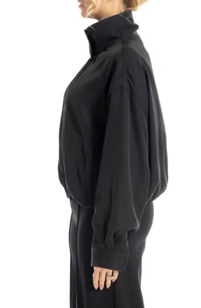Max Studio Bubble Hem Bomber Jacket In Black