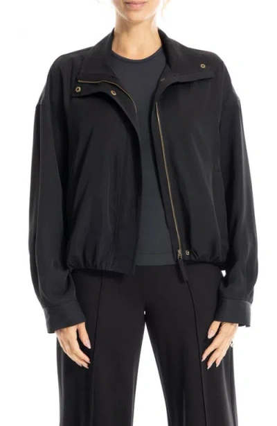 Max Studio Bubble Hem Bomber Jacket In Black