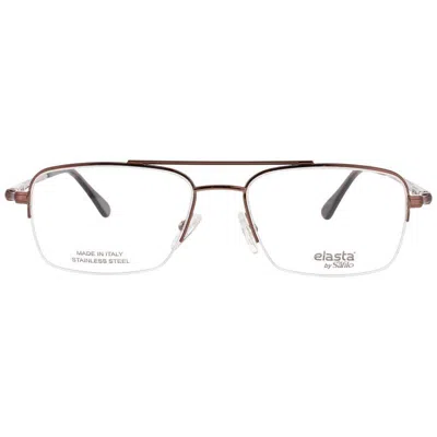 Elasta Men's Brown Rectangular Eyeglass Frames E7251tui55