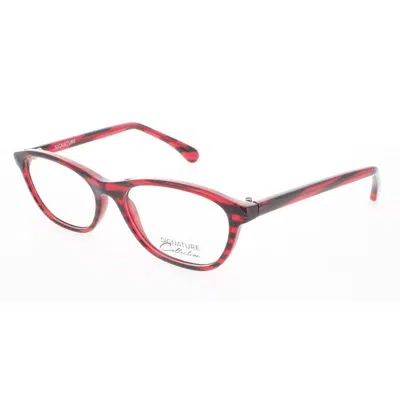 Signature Unisex Red Rectangular Eyeglass Frames S7011red51 In Red