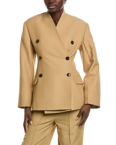 Co Sculptural Llarless Wool-blend Jacket In Yellow