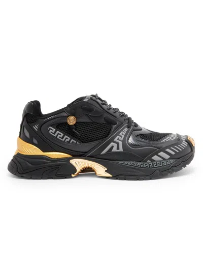 Versace Icaro Baskets En Maille Et Cuir In Transparent