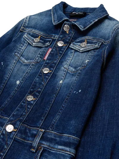 Dsquared2 디스트레스드 이펙트 데님 드레스 In Blue
