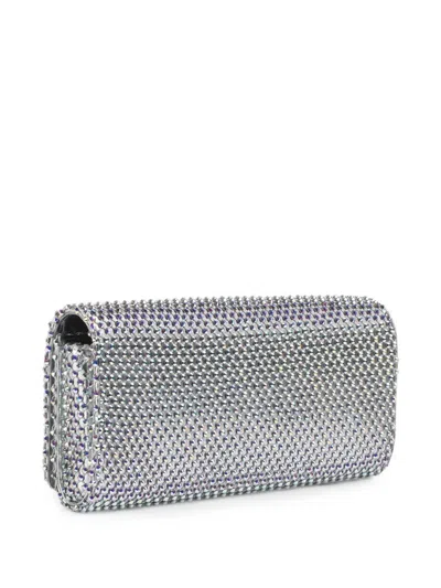 Le Silla 길다 크리스털 장식 클러치 In Silver