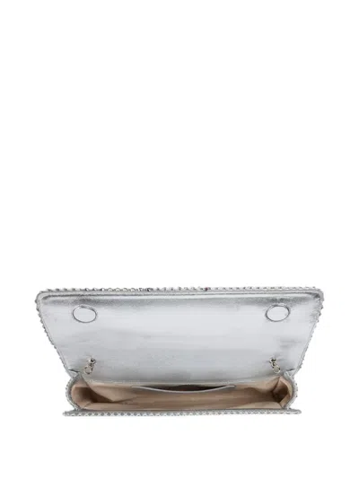 Le Silla 길다 크리스털 장식 클러치 In Silver