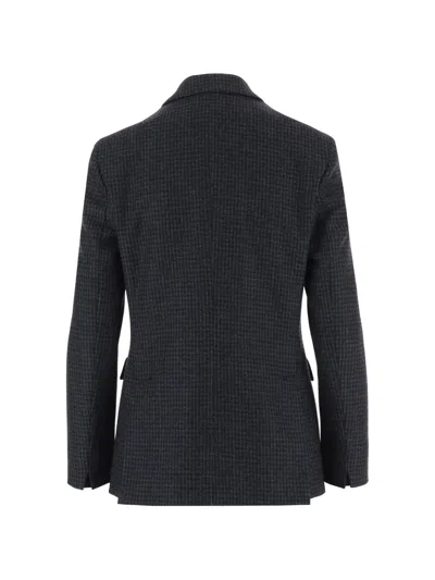 Lardini Houndstooth-pattern Single-breasted Blazer In Black