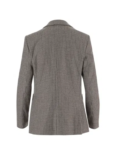 Lardini Houndstooth Tailored Notched Lapel Jacket In Gray