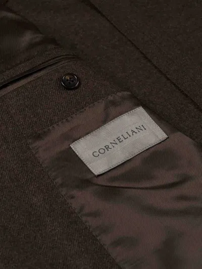 Corneliani Single-breasted Notched-lapel Blazer In Brown