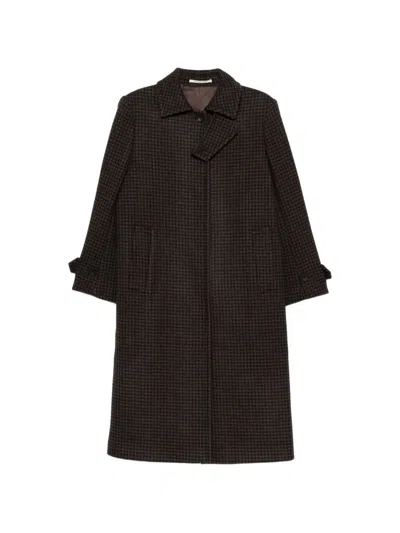 Tagliatore Bethany Coat With Houndstooth Pattern In Brown