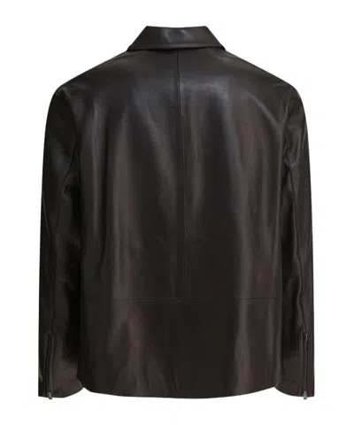 Vince Collared Long Sleeves Smooth Finish Jackets In Black