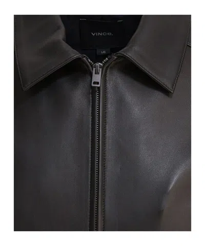 Vince Collared Long Sleeves Smooth Finish Jackets In Black