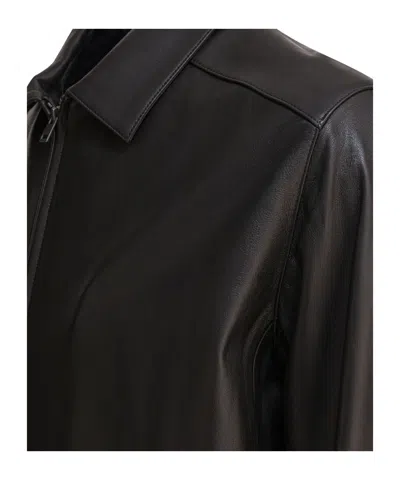Vince Collared Long Sleeves Smooth Finish Jackets In Black