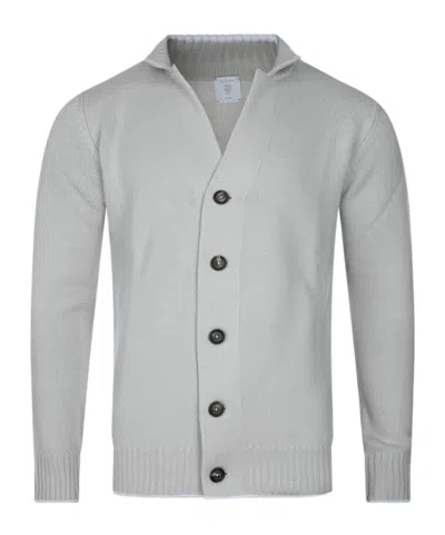 Eleventy Single-breasted Sweater In Silver