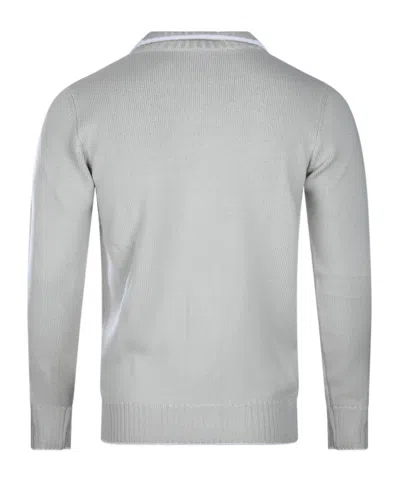 Eleventy Single-breasted Sweater In Silver