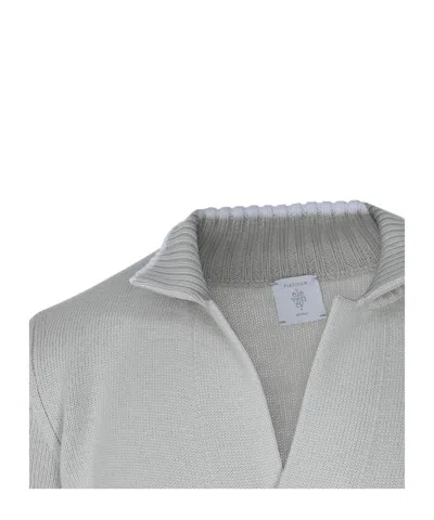 Eleventy Single-breasted Sweater In Silver