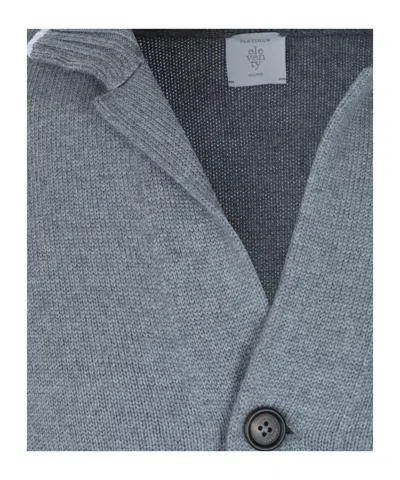 Eleventy Button-up Wool Cardigan In Gray