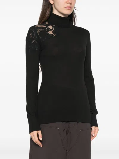 Ermanno Scervino Wool Turtle-neck Sweater In Black