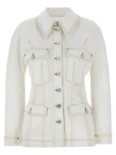 Givenchy Stitched Pockets Collar Sleeves Jacket In White
