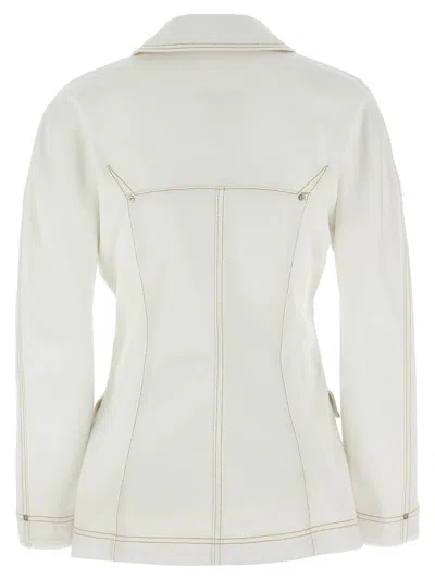 Givenchy Stitched Pockets Collar Sleeves Jacket In White