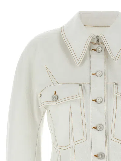 Givenchy Stitched Pockets Collar Sleeves Jacket In White