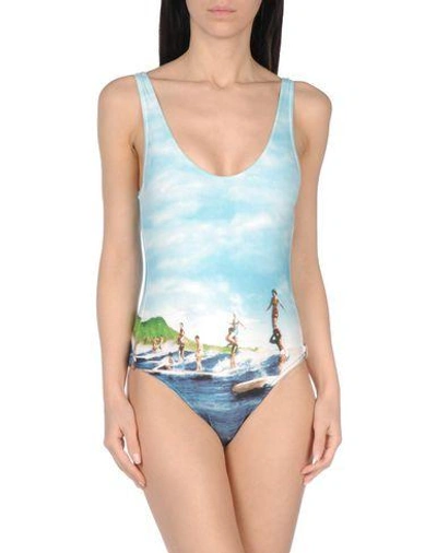 Orlebar Brown One-piece Swimsuits In Sky Blue