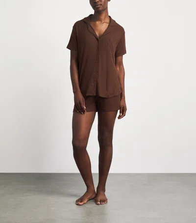 Skims Soft Lounge Short Pyjamas In Brown