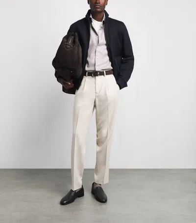 Herno Wool Harrington Jacket In Black