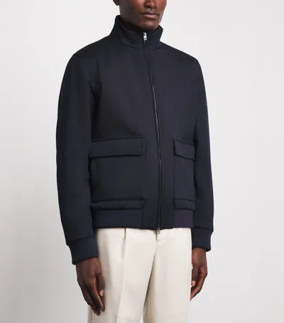 Herno Wool Harrington Jacket In Black