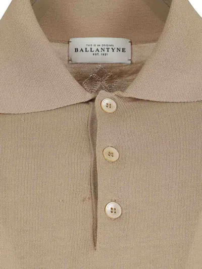 Ballantyne Polo Neck Pullover In Brown