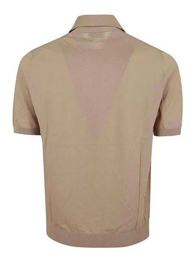 Ballantyne Polo Neck Pullover In Brown