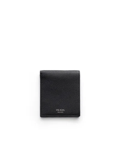 Prada Leather Wallet In Black
