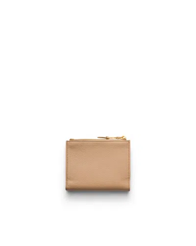 Prada Small Leather Wallet In Neutral