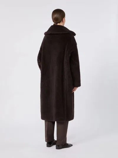 Max Mara Teddy Bear Alpaca Wool Oversized Coat In Brown