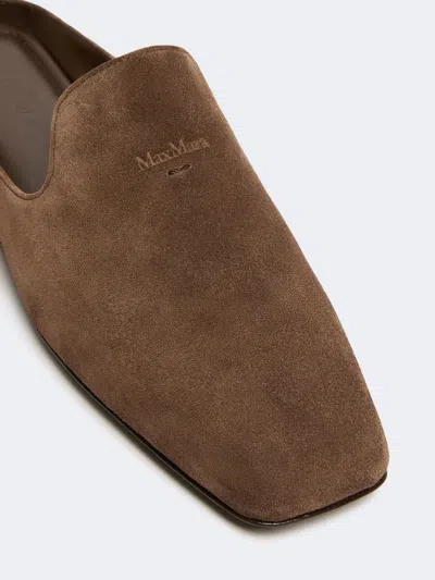 Max Mara Square-toe Mules In Brown