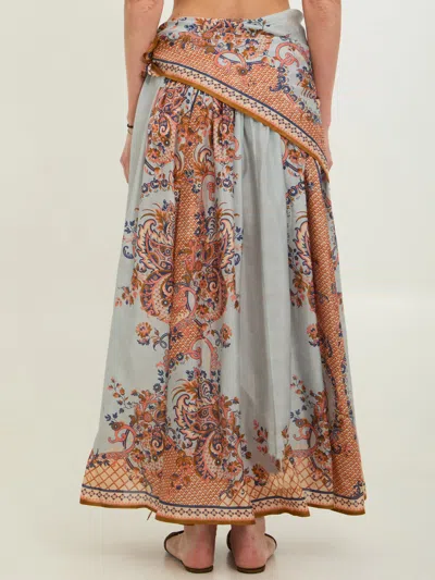Zimmermann Mahon Waisted Maxi Dress With All-over Paisley Pattern In Blue